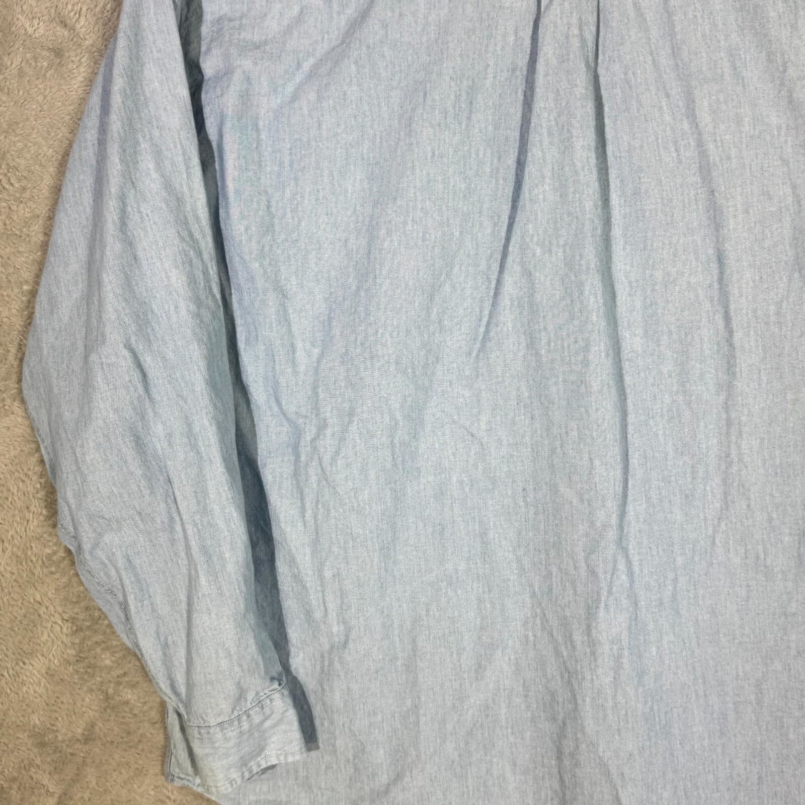 G.H. Bass & Co. Men’s Shirt XL Gray 100% Cotton Long Sleeve Casual Button-Down - Thumbnail 8