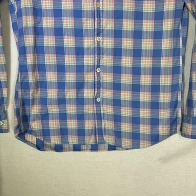 Vineyard Vines Whale Shirt Mens XS Blue Pink Plaid Button Down Long Sleeve - Thumbnail 3