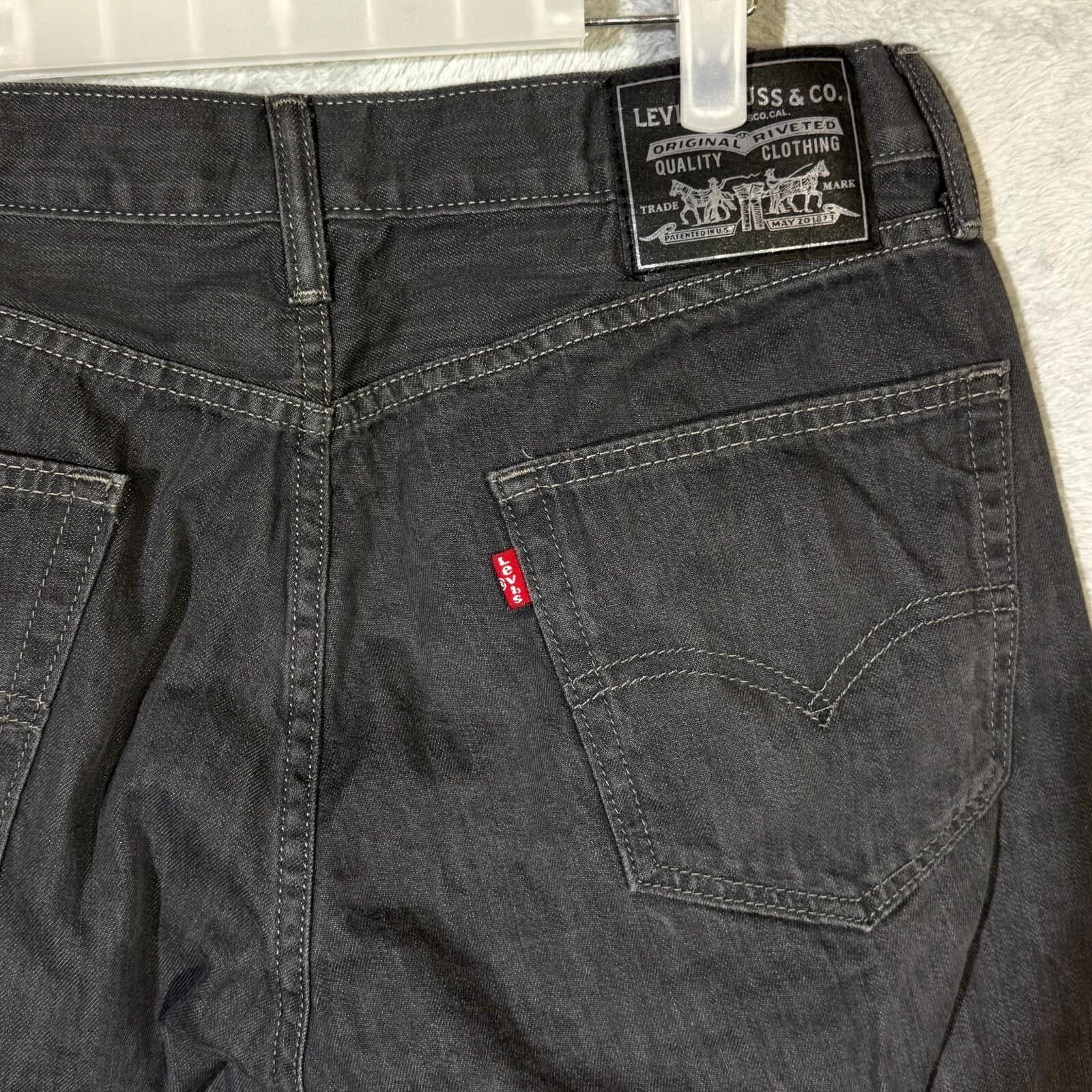 Levi’s Men’s Jeans 34x30 Gray Denim 100% Cotton Dark Wash Straight Leg Classic - Thumbnail 7