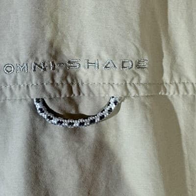 Columbia PFG Shirt Mens Large Beige Omni-Shade Long Sleeve Fishing Vented - Thumbnail 9