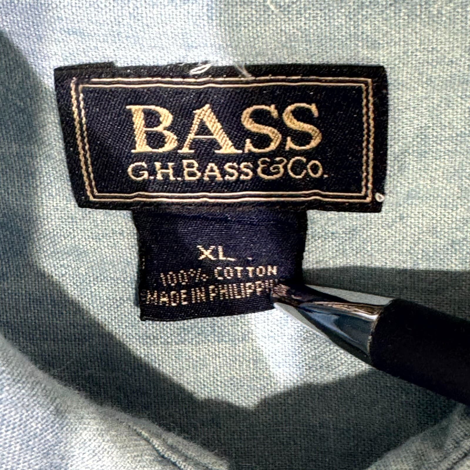 G.H. Bass & Co. Men’s Shirt XL Gray 100% Cotton Long Sleeve Casual Button-Down - Thumbnail 7