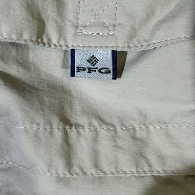 Columbia PFG Shirt Mens Large Beige Omni-Shade Long Sleeve Fishing Vented - Thumbnail 8