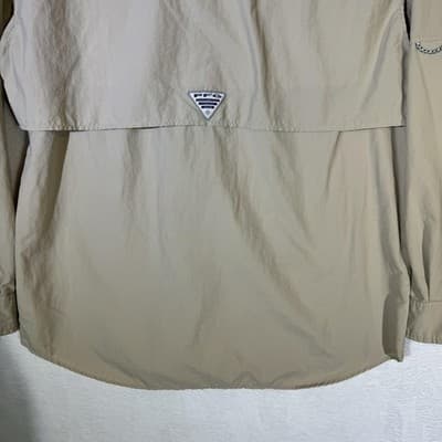 Columbia PFG Shirt Mens Large Beige Omni-Shade Long Sleeve Fishing Vented - Thumbnail 10
