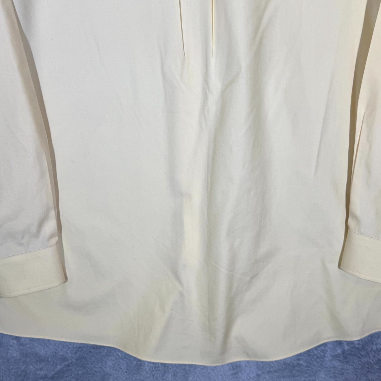 Gold Label Men's Dress Shirt 17.5/38 Yellow 100% Cotton Non-Iron Long Sleeve - Thumbnail 13