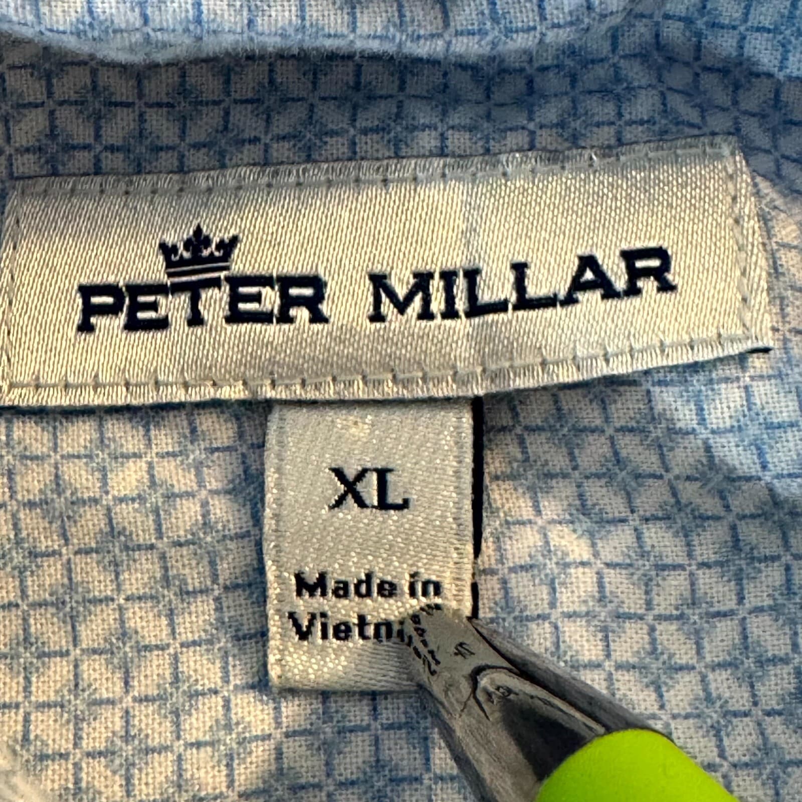 Peter Millar Men's Shirt XL Blue Geometric Pattern Long Sleeve Casual Button-Up - Thumbnail 11