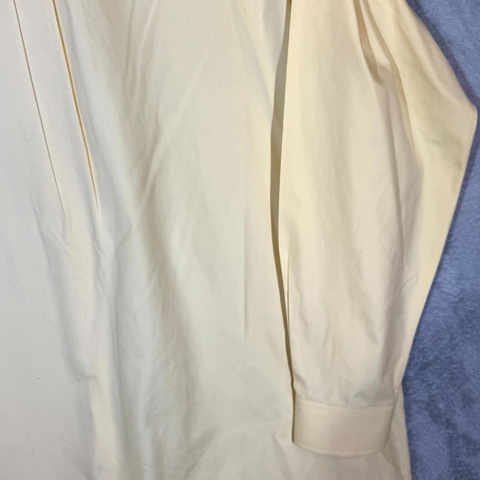 Gold Label Men's Dress Shirt 17.5/38 Yellow 100% Cotton Non-Iron Long Sleeve - Thumbnail 12