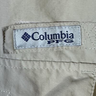 Columbia PFG Shirt Mens Large Beige Omni-Shade Long Sleeve Fishing Vented - Thumbnail 7