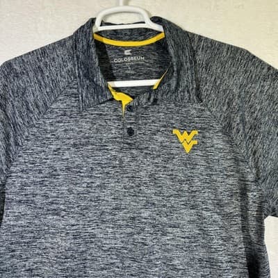 West Virginia Mountaineers Polo Shirt Mens Large Blue NCAA Football Colosseum - Thumbnail 5