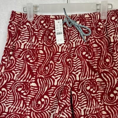 J.Crew Swim Trunks Mens Small Red Geometric Print Lined Drawstring Back Pocket - Thumbnail 3