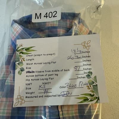 Vineyard Vines Whale Shirt Mens XS Blue Pink Plaid Button Down Long Sleeve - Thumbnail 17