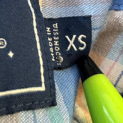 Vineyard Vines Whale Shirt Mens XS Blue Pink Plaid Button Down Long Sleeve - Thumbnail 13