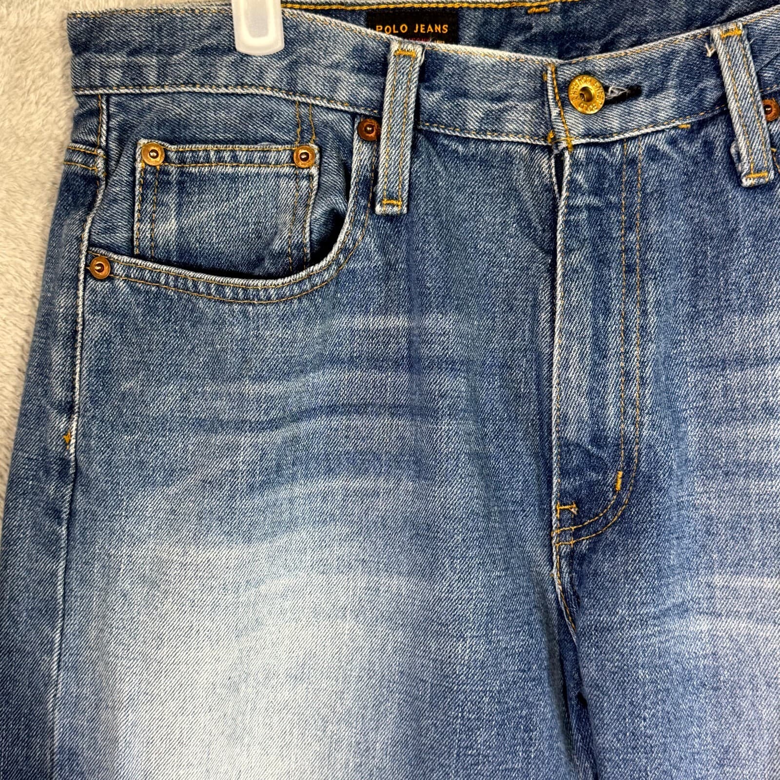 Ralph Lauren Jeans Men’s 32x32 Blue Denim 100% Cotton Mid-Rise Straight Leg - Thumbnail 3