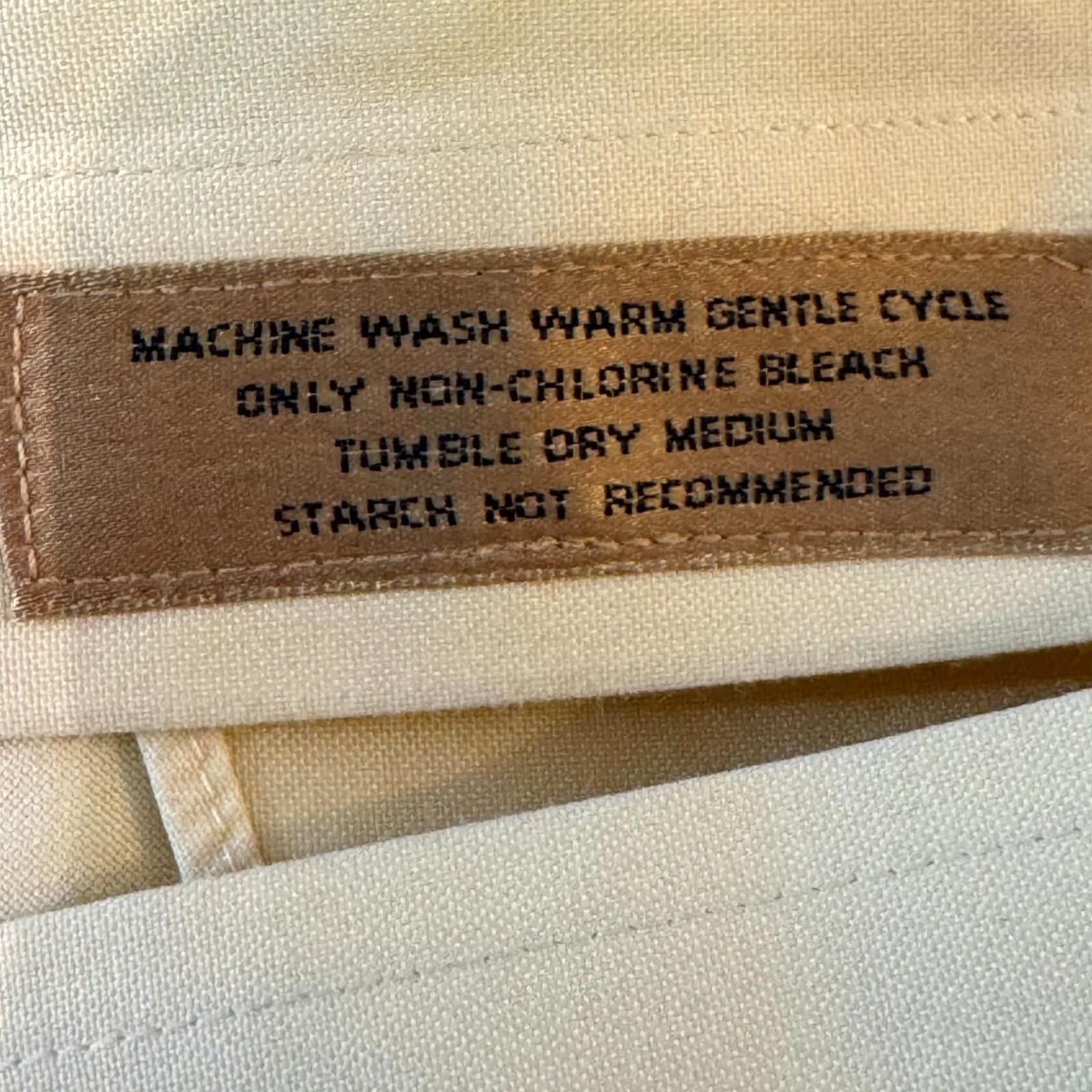 Gold Label Men's Dress Shirt 17.5/38 Yellow 100% Cotton Non-Iron Long Sleeve - Thumbnail 14