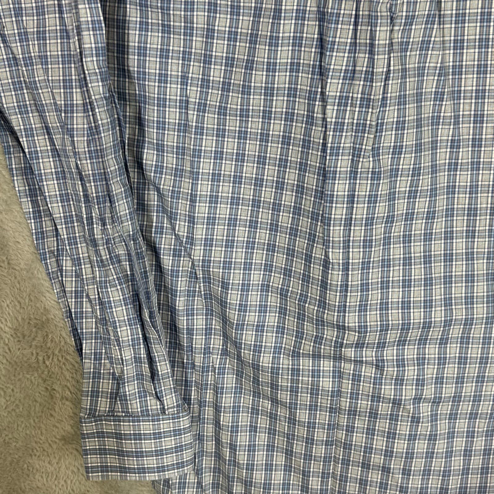 Peter Millar Men's Shirt XL Blue Plaid Fitted Long Sleeve Casual Button-Up - Thumbnail 8