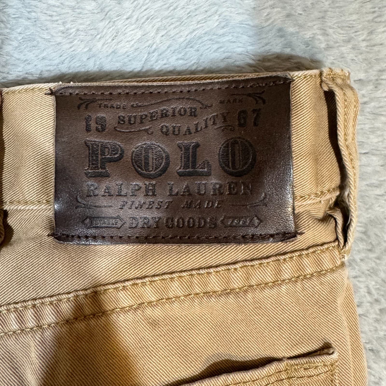 Polo Ralph Lauren Men’s Jeans 36x29 Beige 100% Cotton Straight Leg Denim - Thumbnail 10