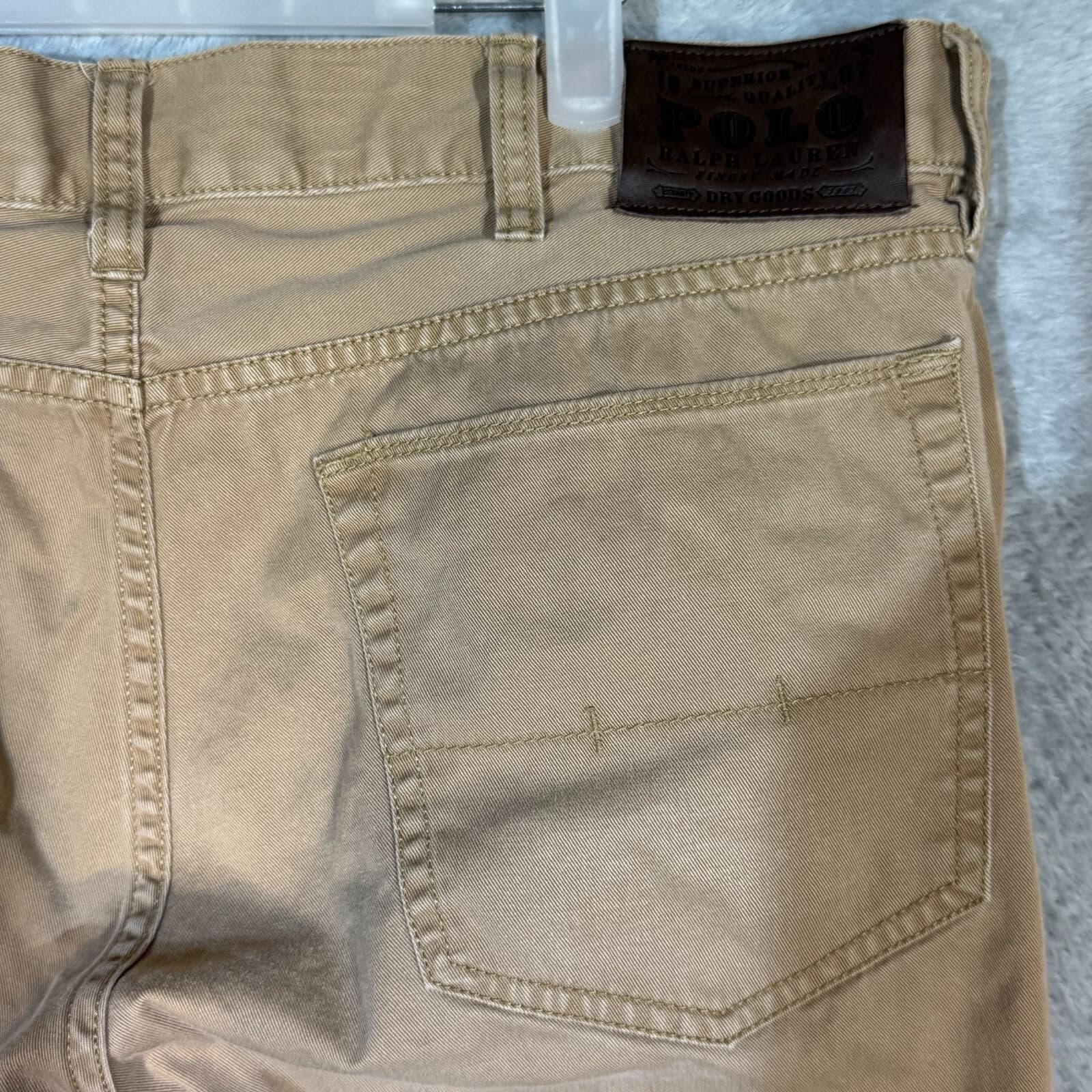 Polo Ralph Lauren Men’s Jeans 36x29 Beige 100% Cotton Straight Leg Denim - Thumbnail 7