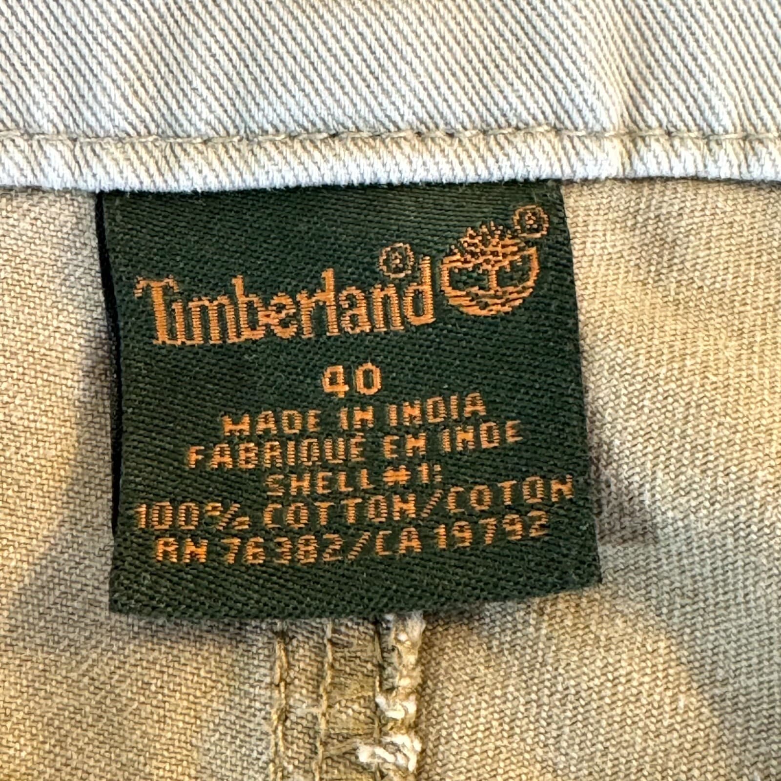 Timberland Cargo Shorts Mens 40 Beige 100% Cotton Utility Outdoor Zip Fly - Thumbnail 4