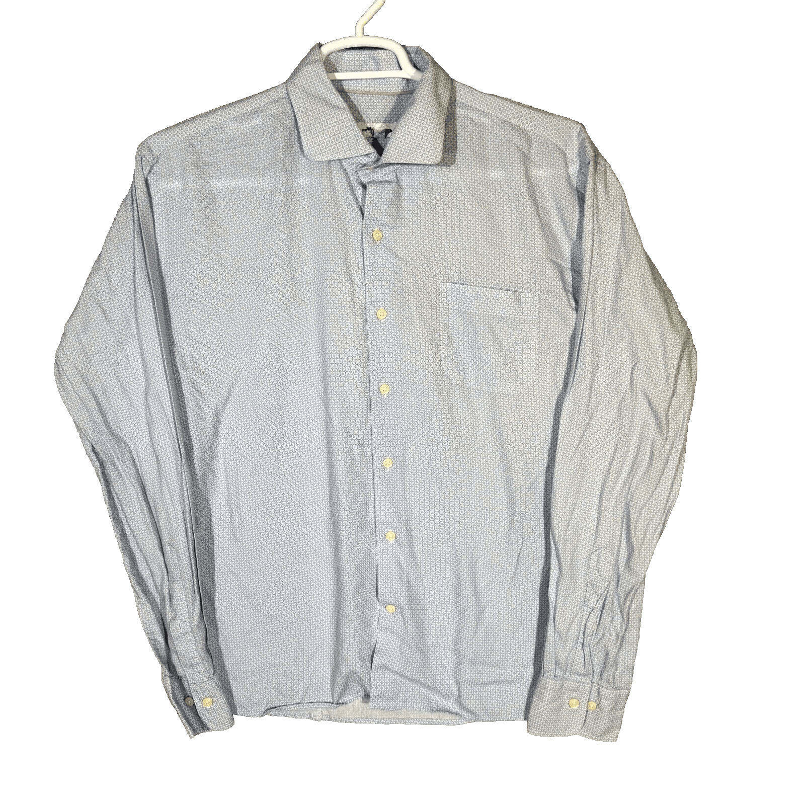 Peter Millar Men's Shirt XL Blue Geometric Pattern Long Sleeve Casual Button-Up - Image 1