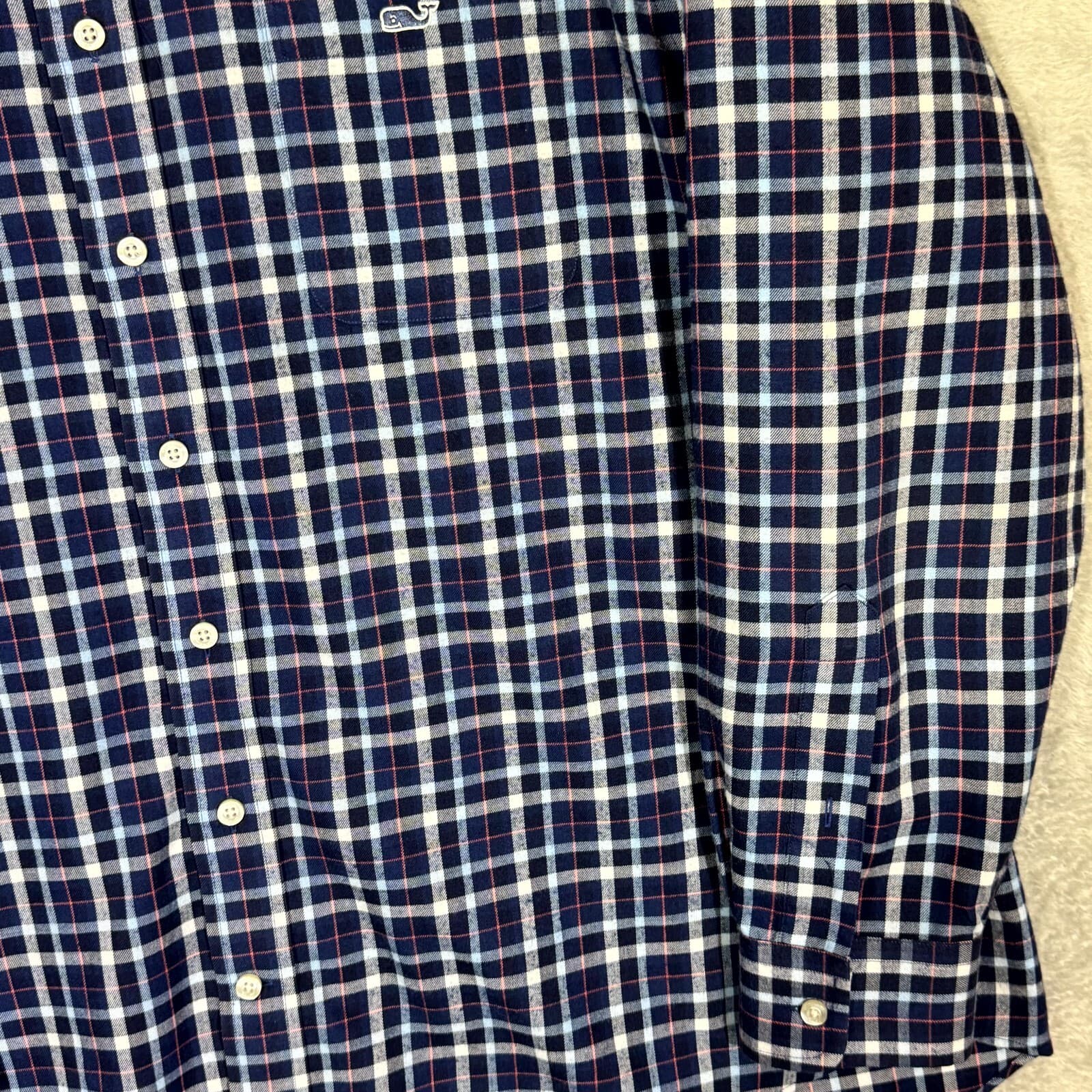 Vineyard Vines Men’s Shirt XL Blue Plaid Flannel Performance Button-Down - Thumbnail 5