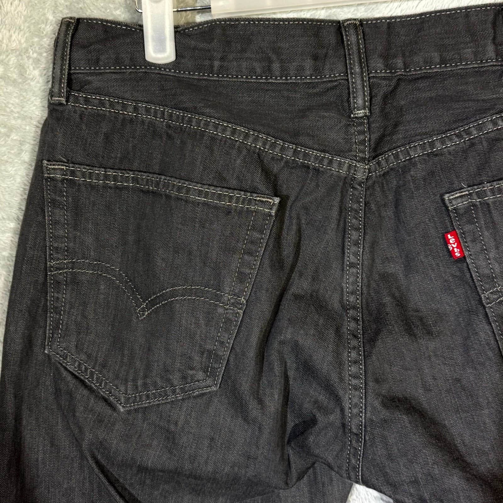 Levi’s Men’s Jeans 34x30 Gray Denim 100% Cotton Dark Wash Straight Leg Classic - Thumbnail 6