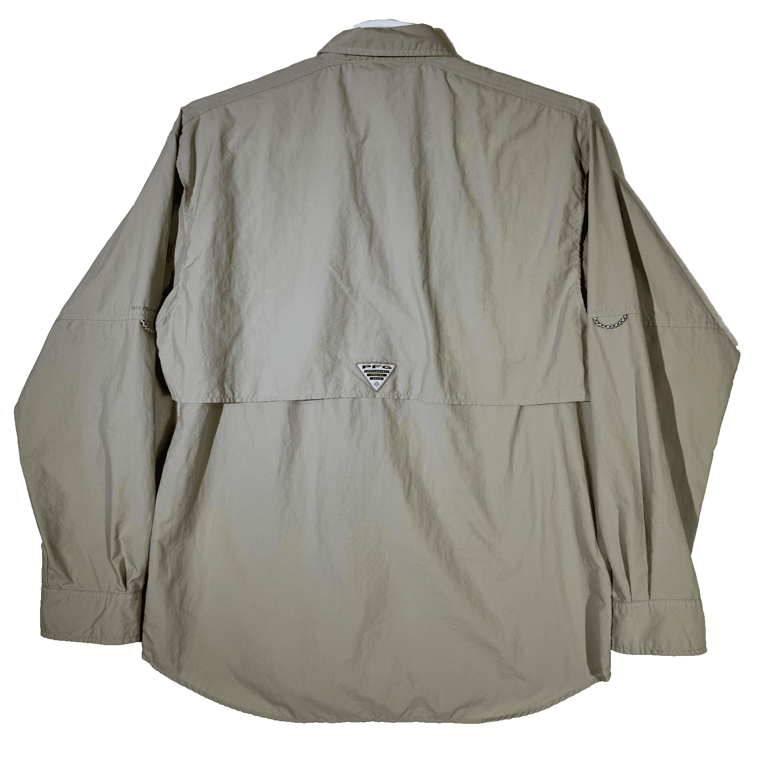 Columbia PFG Shirt Mens Large Beige Omni-Shade Long Sleeve Fishing Vented - Thumbnail 2
