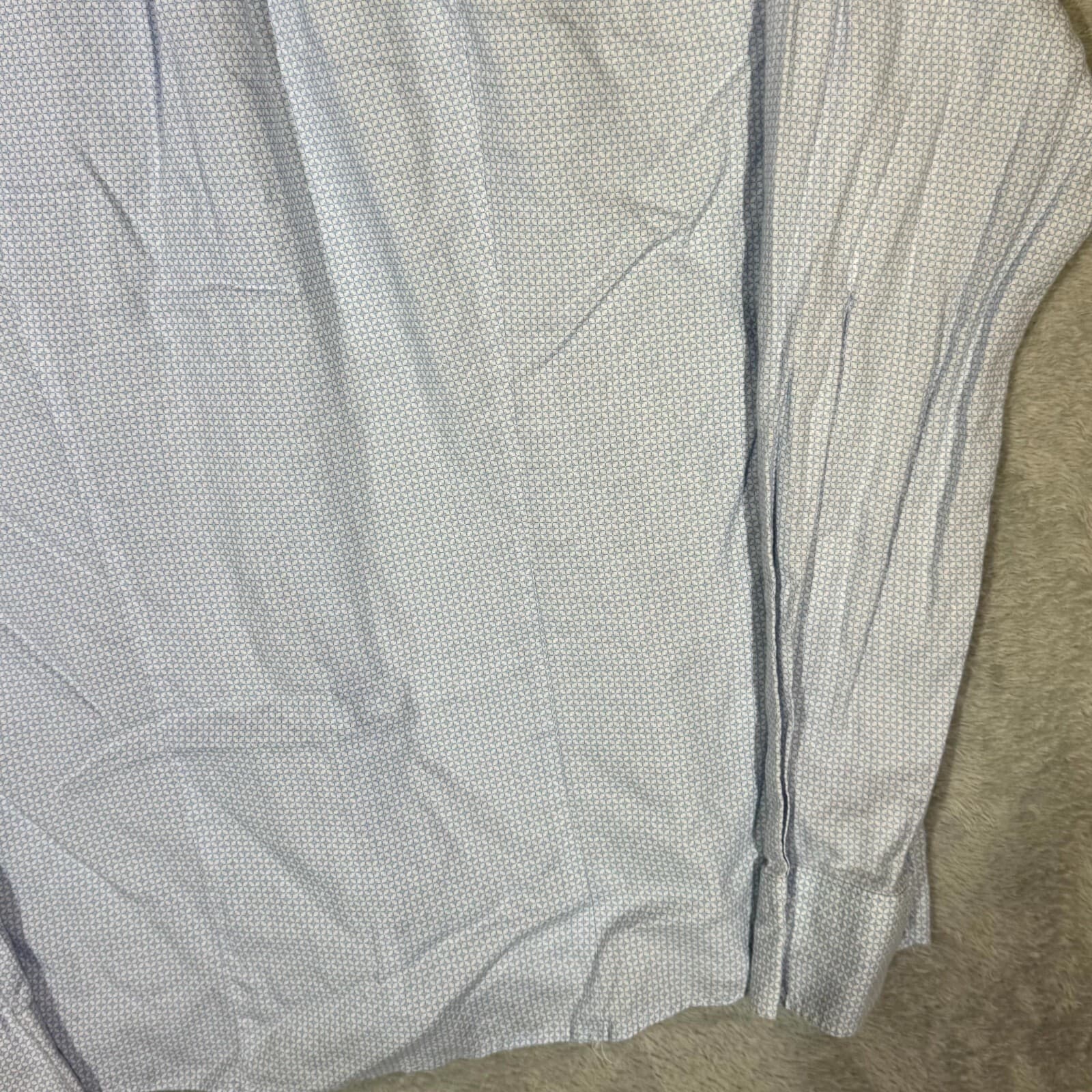 Peter Millar Men's Shirt XL Blue Geometric Pattern Long Sleeve Casual Button-Up - Thumbnail 8