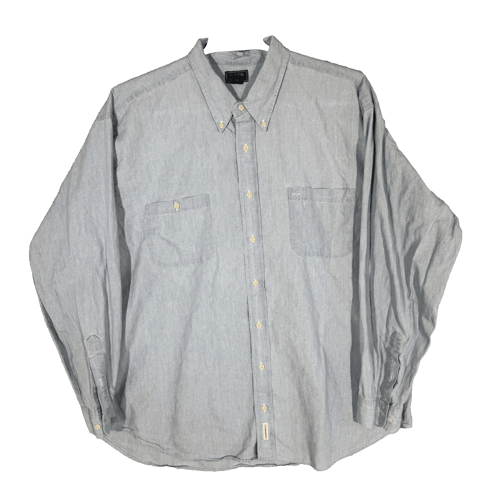 G.H. Bass & Co. Men’s Shirt XL Gray 100% Cotton Long Sleeve Casual Button-Down - Image 1