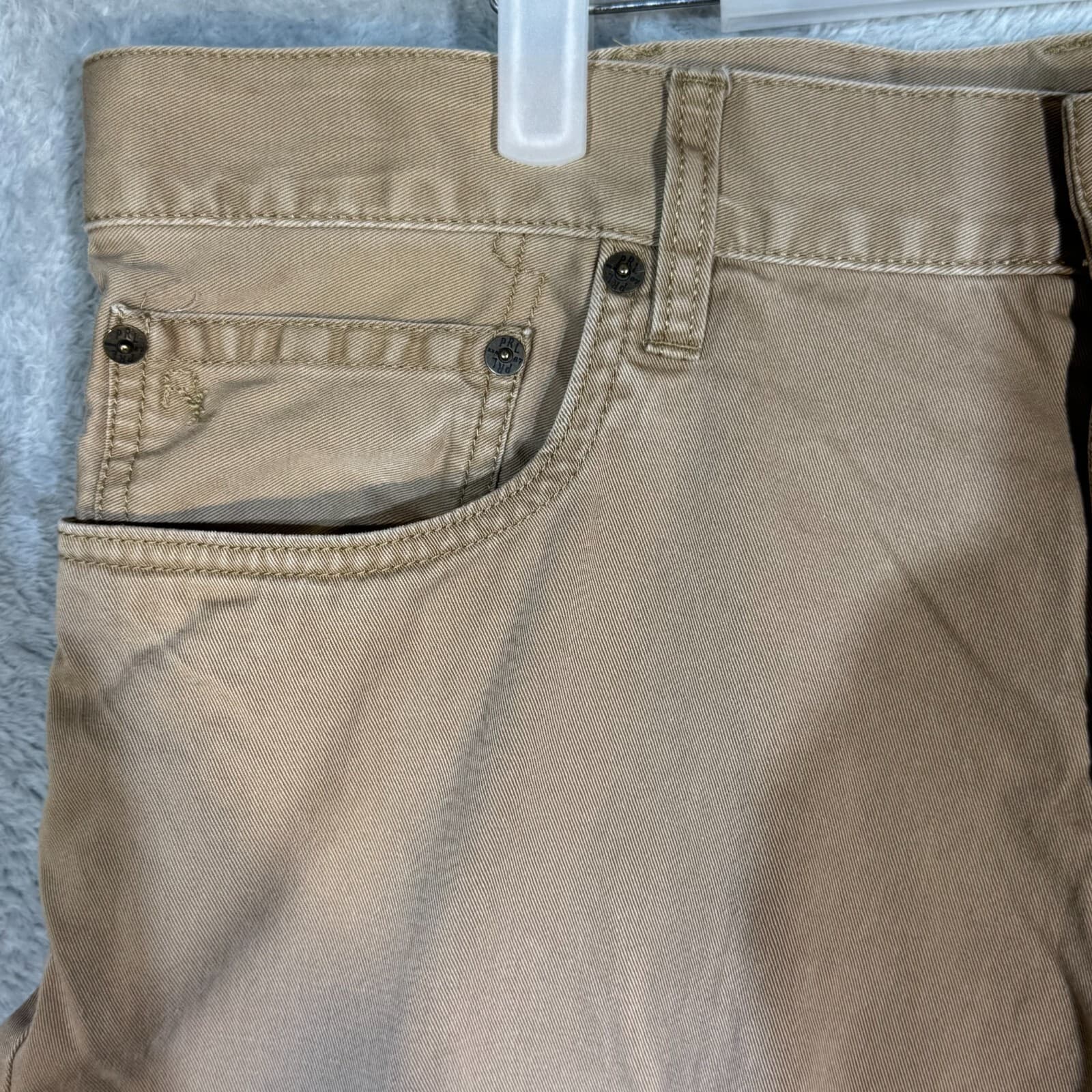 Polo Ralph Lauren Men’s Jeans 36x29 Beige 100% Cotton Straight Leg Denim - Thumbnail 3