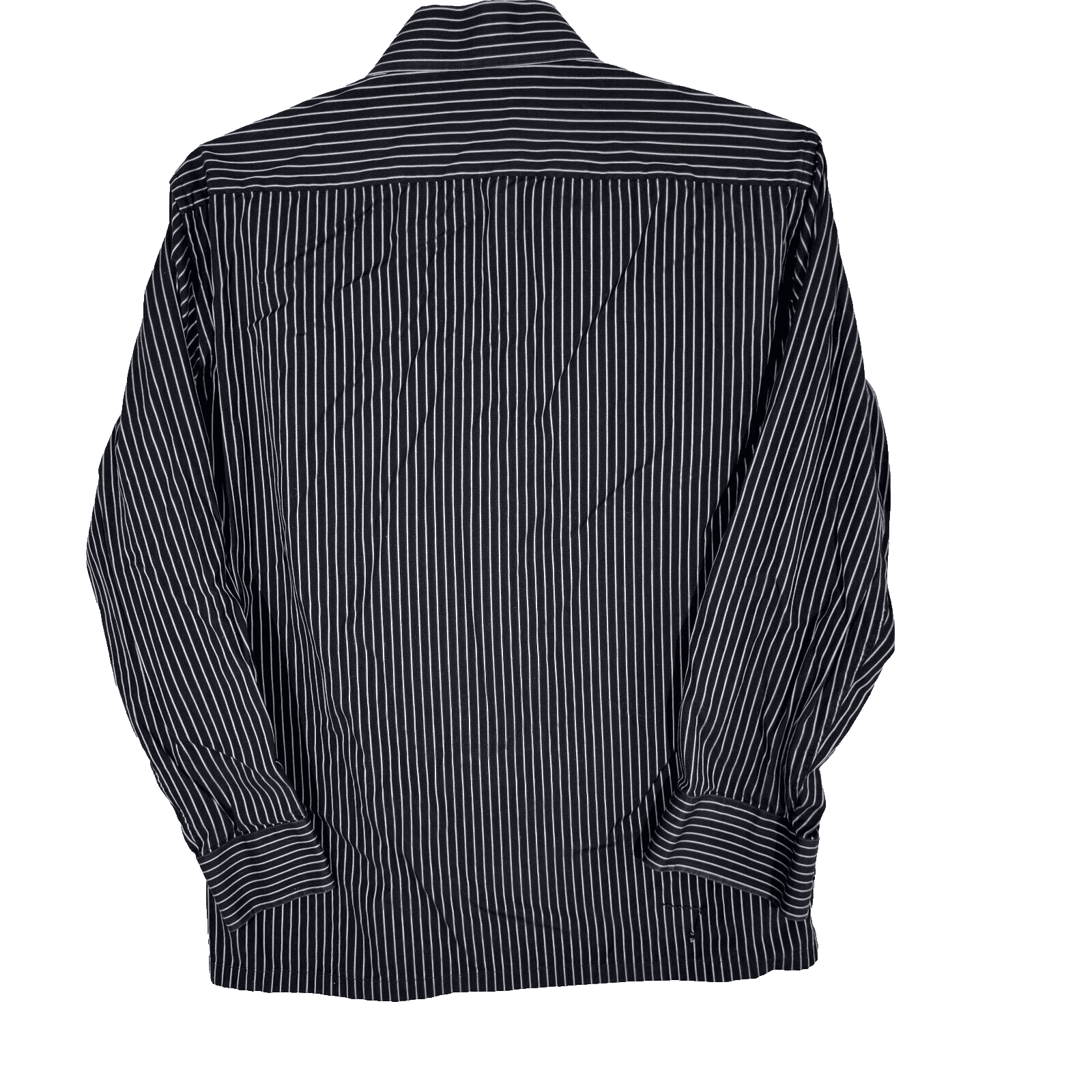 Hugo Boss Men's Dress Shirt 17 34/35 Black Pinstripe Long Sleeve Button-Up - Thumbnail 2