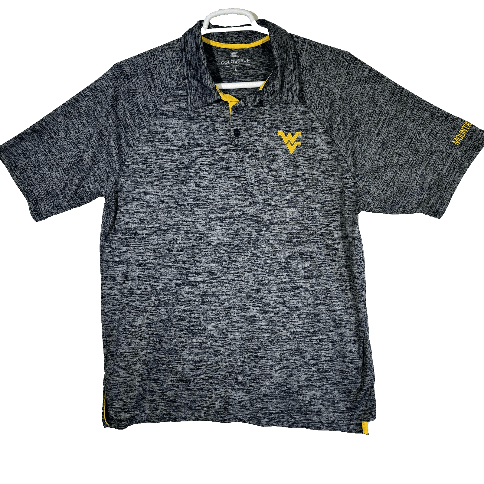 West Virginia Mountaineers Polo Shirt Mens Large Blue NCAA Football Colosseum - Image 1