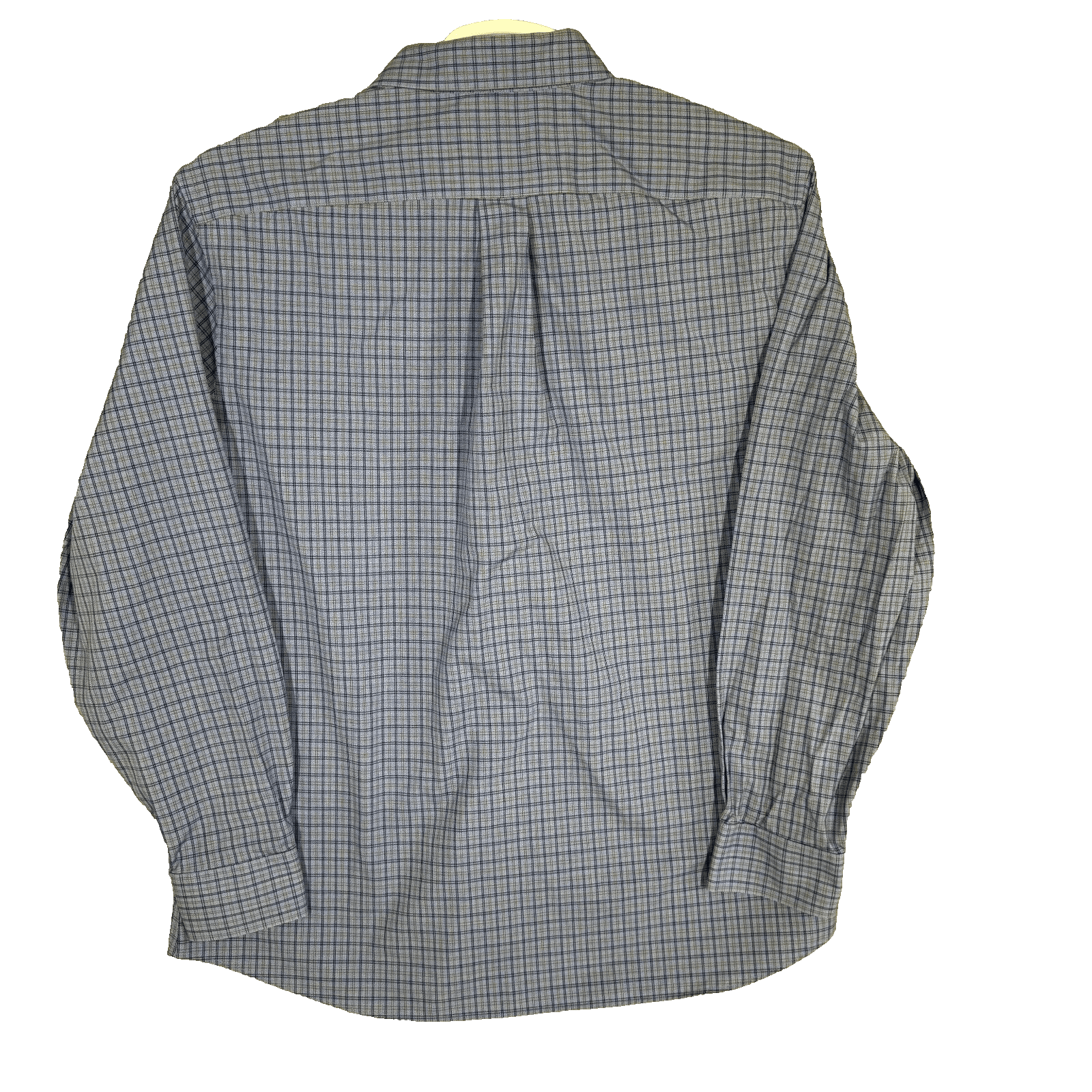 Gold Label Men's Shirt XL Blue Plaid Trim 100% Cotton Non-Iron Performance - Thumbnail 2