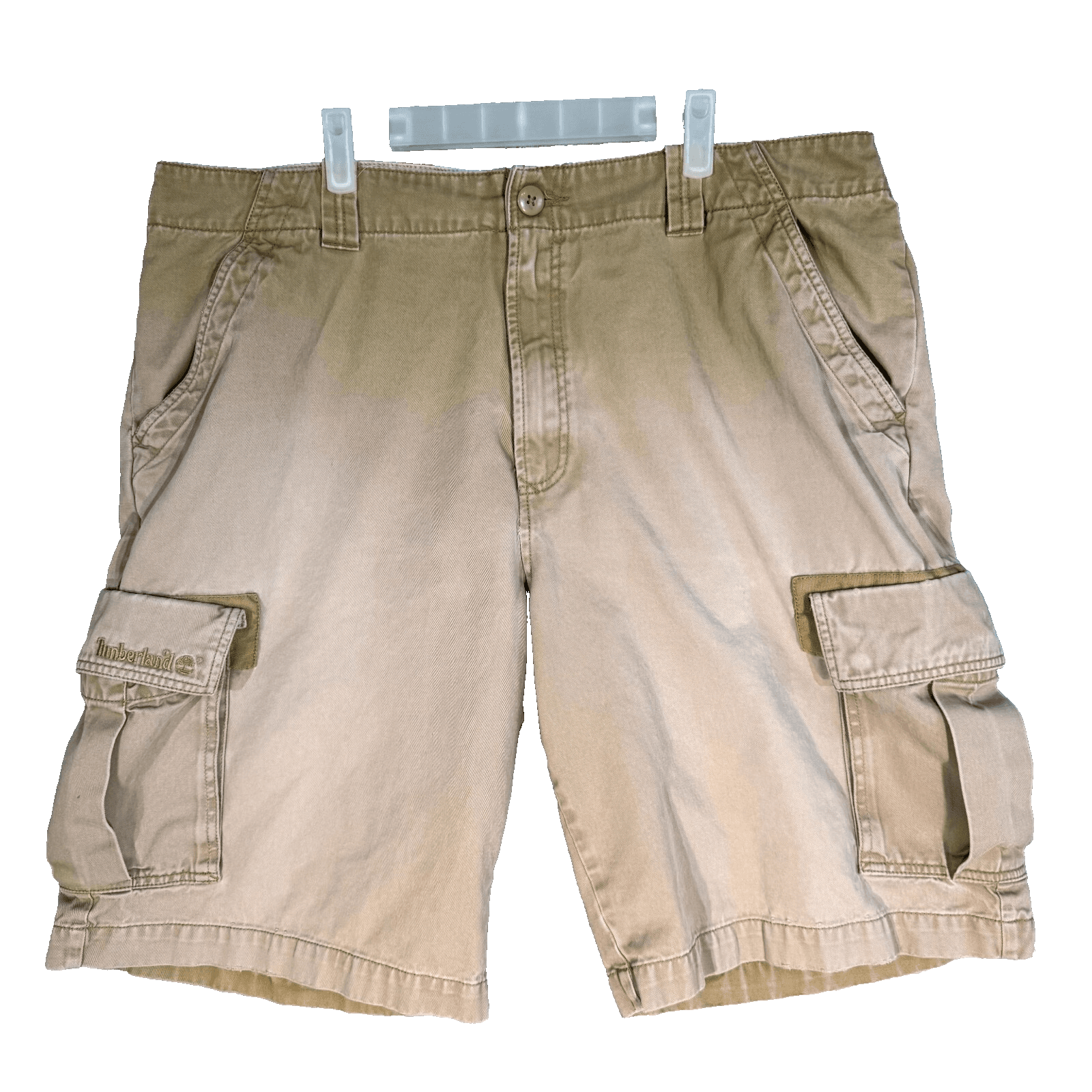 Timberland Cargo Shorts Mens 40 Beige 100% Cotton Utility Outdoor Zip Fly - Image 1