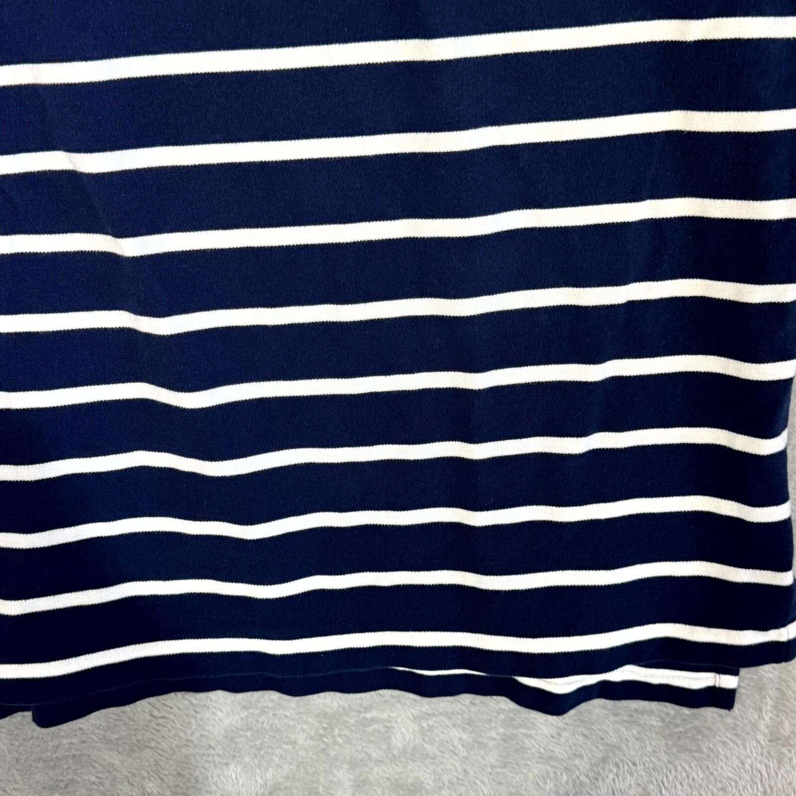 Polo Ralph Lauren Men’s Polo Shirt Large Tall Navy Striped 100% Cotton Short Slv - Thumbnail 6