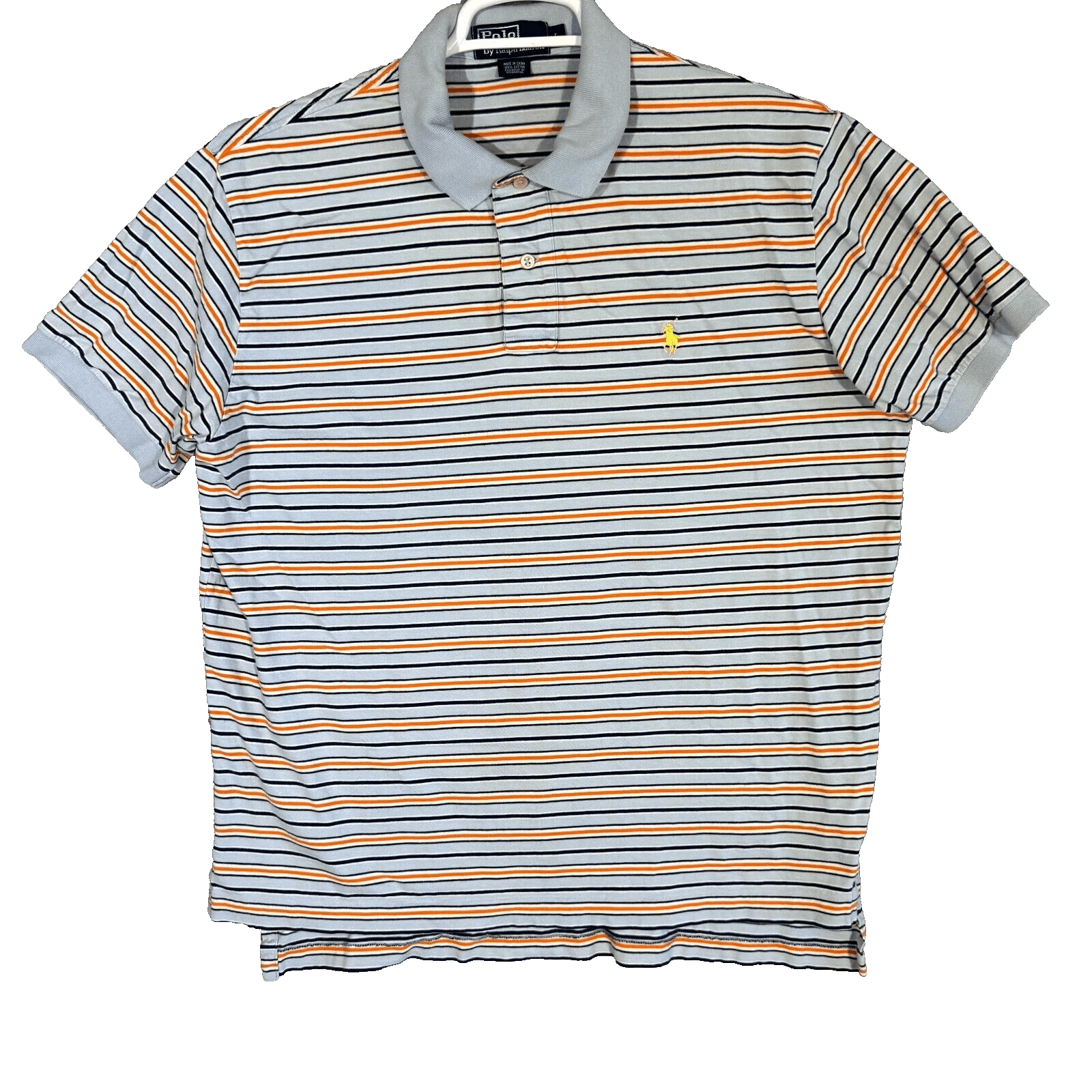 Polo Ralph Lauren Men’s Polo Shirt Large Blue Multi-Color Striped 100% Cotton - Image 1