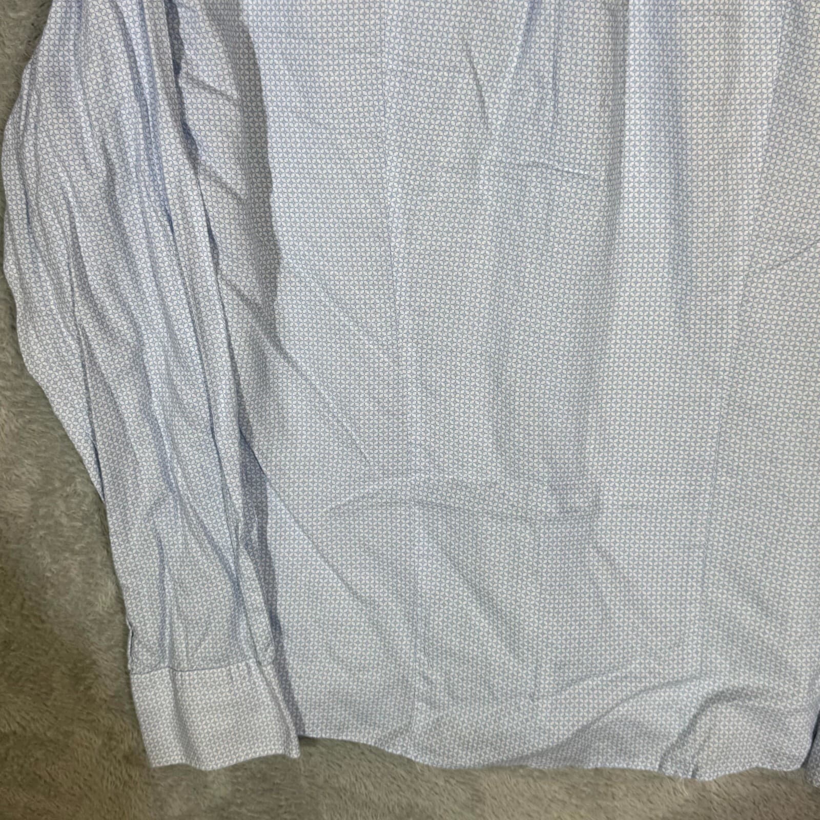 Peter Millar Men's Shirt XL Blue Geometric Pattern Long Sleeve Casual Button-Up - Thumbnail 6