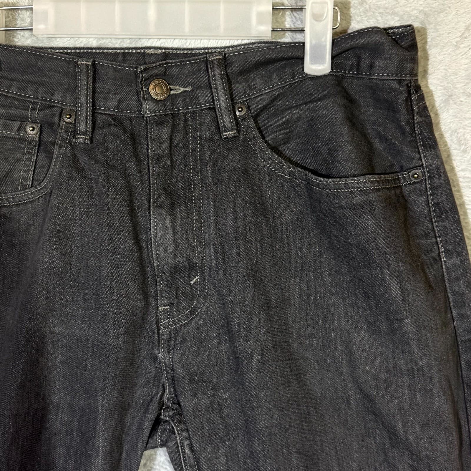 Levi’s Men’s Jeans 34x30 Gray Denim 100% Cotton Dark Wash Straight Leg Classic - Thumbnail 4