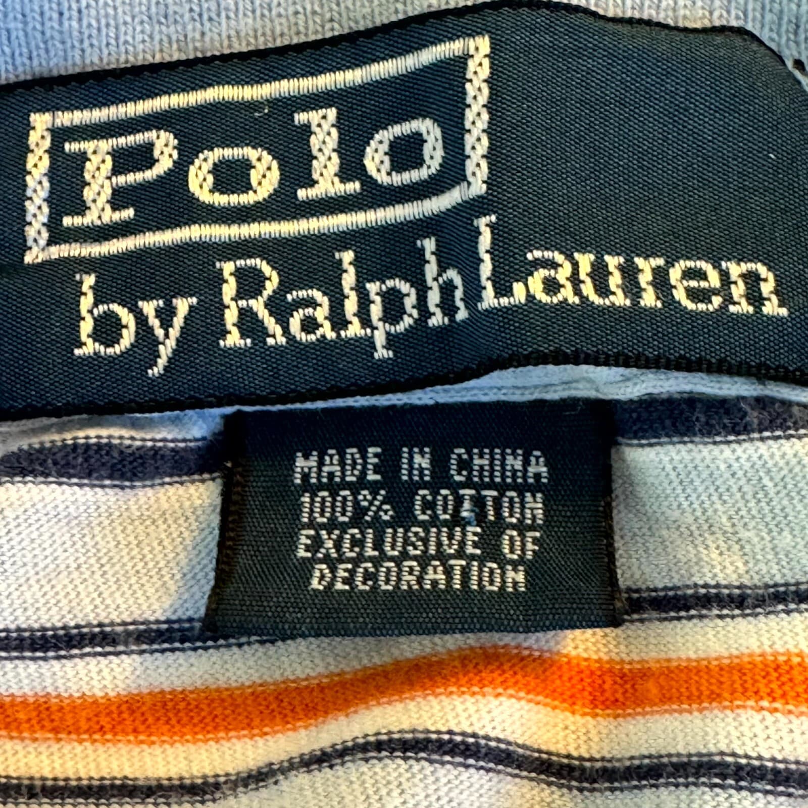Polo Ralph Lauren Men’s Polo Shirt Large Blue Multi-Color Striped 100% Cotton - Thumbnail 13