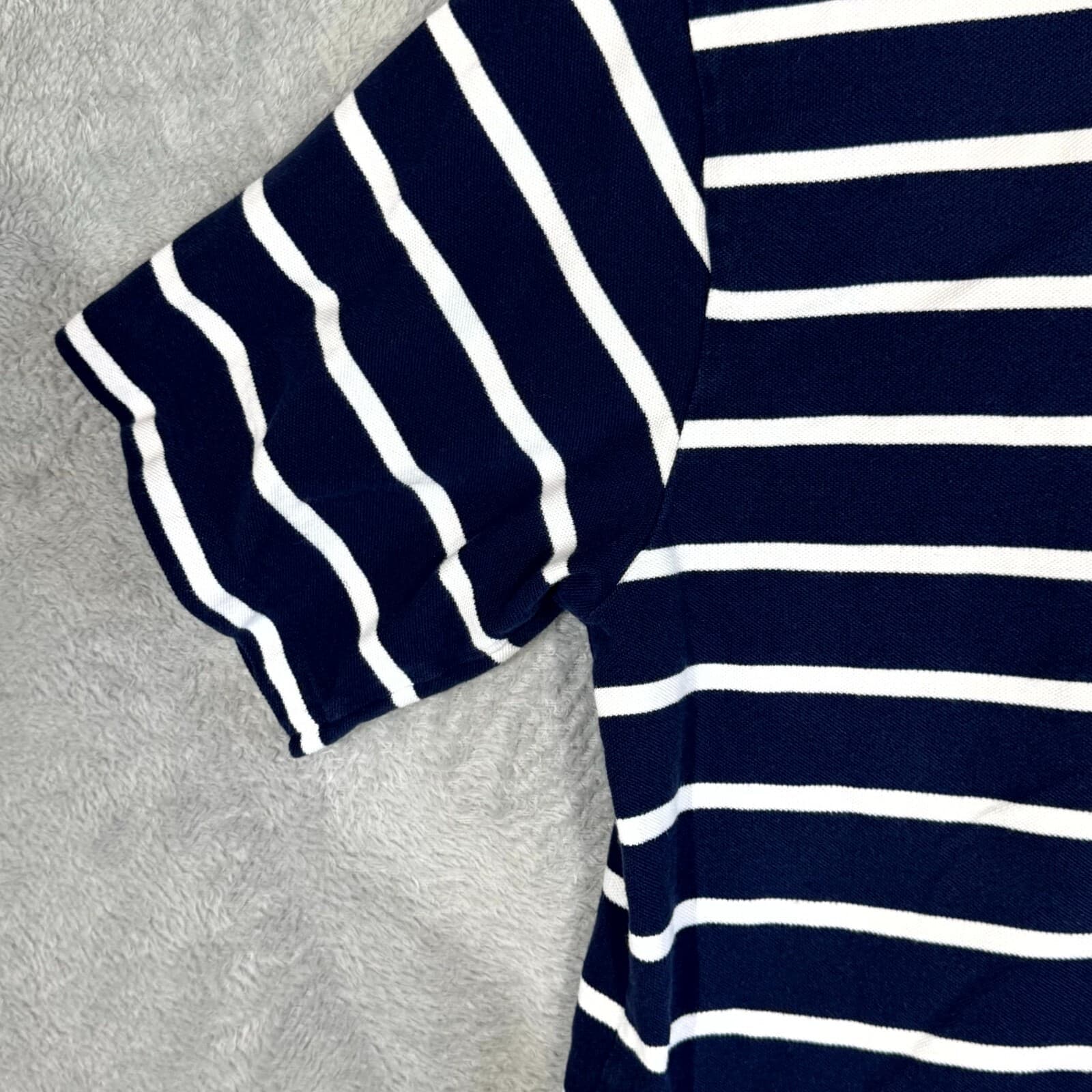 Polo Ralph Lauren Men’s Polo Shirt Large Tall Navy Striped 100% Cotton Short Slv - Thumbnail 10
