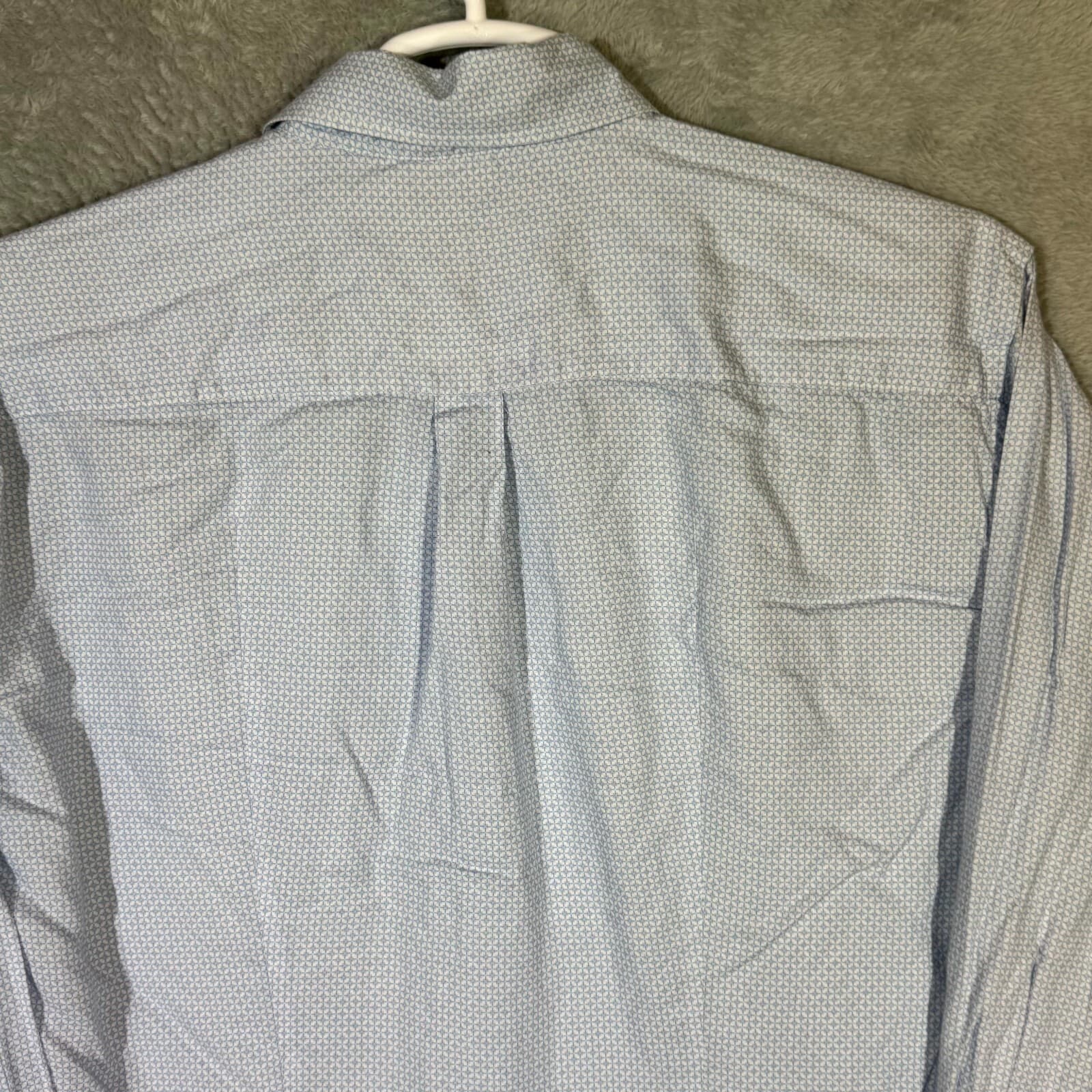 Peter Millar Men's Shirt XL Blue Geometric Pattern Long Sleeve Casual Button-Up - Thumbnail 7