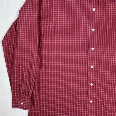 Roundtree & Yorke Shirt Mens 2XLT Red Check Gold Label Non-Iron Button Down - Thumbnail 3