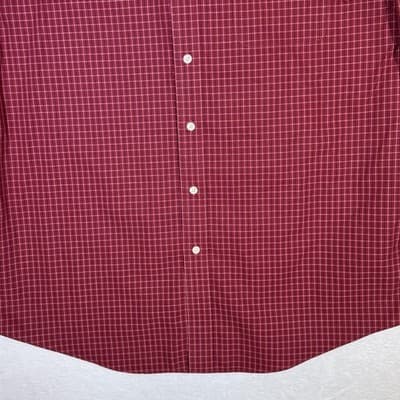 Roundtree & Yorke Shirt Mens 2XLT Red Check Gold Label Non-Iron Button Down - Thumbnail 6