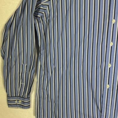 Ralph Lauren Shirt Mens XL Blue Striped Classic Fit Button Down Long Sleeve Pony - Thumbnail 3