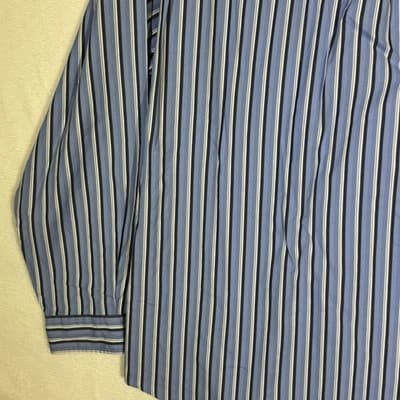 Ralph Lauren Shirt Mens XL Blue Striped Classic Fit Button Down Long Sleeve Pony - Thumbnail 10