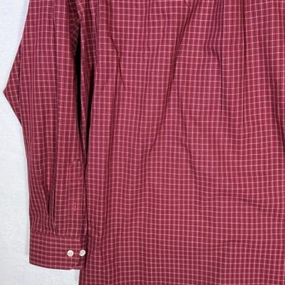 Roundtree & Yorke Shirt Mens 2XLT Red Check Gold Label Non-Iron Button Down - Thumbnail 9
