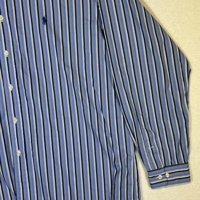 Ralph Lauren Shirt Mens XL Blue Striped Classic Fit Button Down Long Sleeve Pony - Thumbnail 5