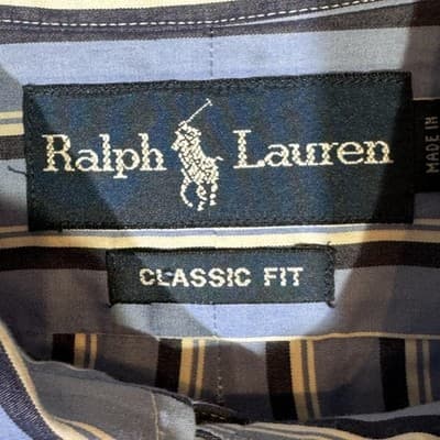 Ralph Lauren Shirt Mens XL Blue Striped Classic Fit Button Down Long Sleeve Pony - Thumbnail 8