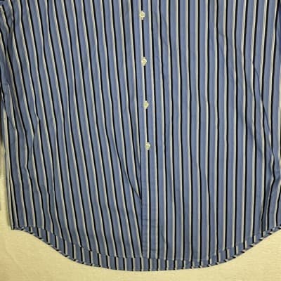 Ralph Lauren Shirt Mens XL Blue Striped Classic Fit Button Down Long Sleeve Pony - Thumbnail 6