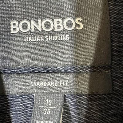 Bonobos Italian Shirting Dress Shirt Mens 15 35 Blue Long Sleeve Standard Fit - Thumbnail 7