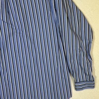 Ralph Lauren Shirt Mens XL Blue Striped Classic Fit Button Down Long Sleeve Pony - Thumbnail 12