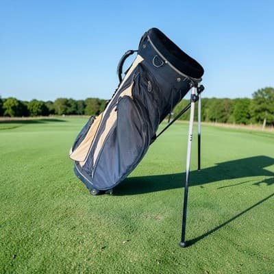 Callaway Golf Stand Bag Black Tan 6-Way Divider Dual Strap Mens Large Carry - Thumbnail 3